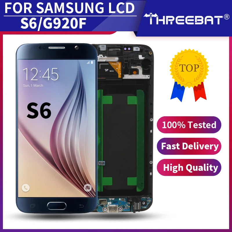 5 1 &quotSuper AMOLED дисплей для SAMSUNG Galaxy S6 ЖК G920 SM G920F G920FD сенсорный экран дигитайзер