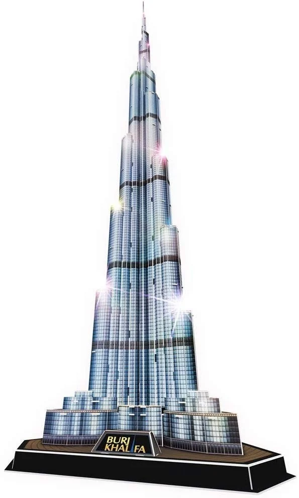 3D Пазлы Burj Khalifafor освещение в ночную архитектуру LED наборы строительных моделей