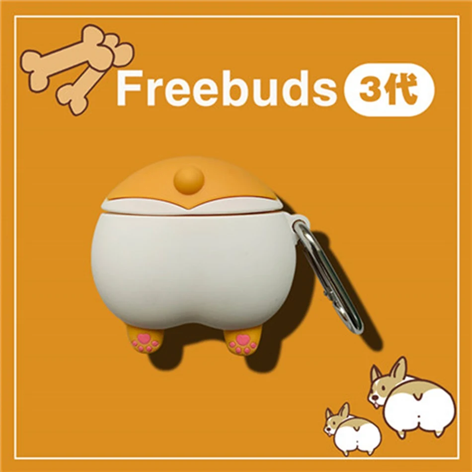 3D мультяшный чехол для наушников для huawei Freebuds 3 чехол милый медведь свинья силиконовый чехол для huawei Freebuds 3 Pro чехол s с брелком