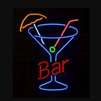 custom bar cup martini glass neon light sign beer bar
