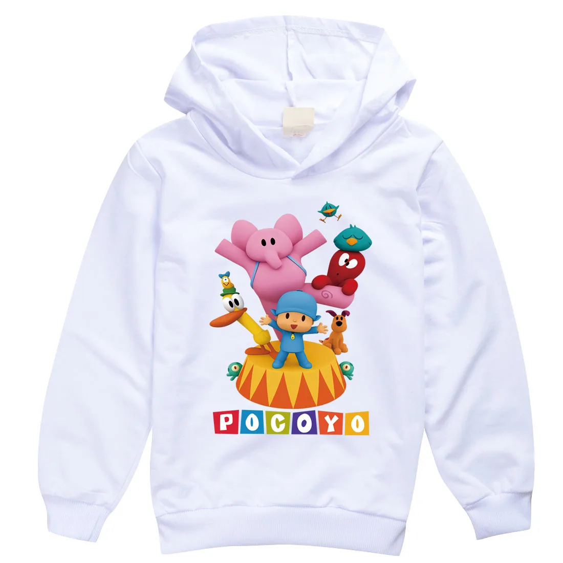 Детская модная одежда мультяшный свитшот с длинным рукавом рубашка капюшоном