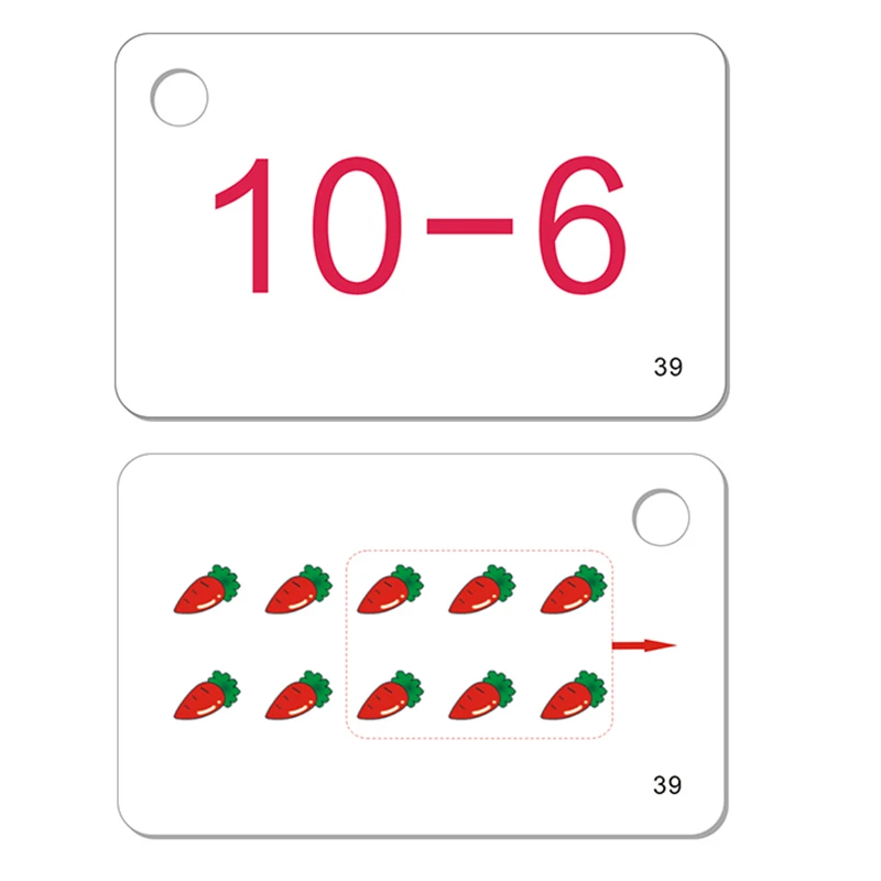 Математическая обучающая карточная игра сложение и вычитание Монтессори