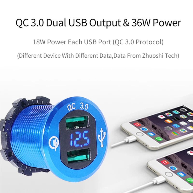 Быстрая зарядка 3 0 автомобильное зарядное устройство с двумя USB