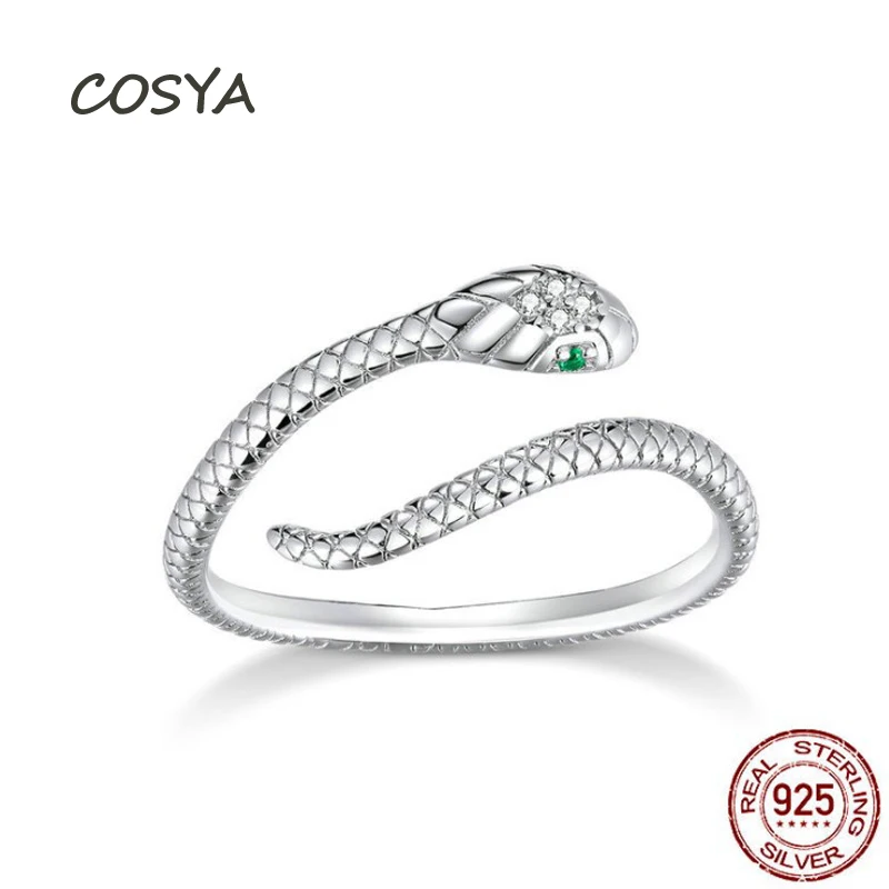 

Кольцо женское из серебра 100% пробы, в форме змеи