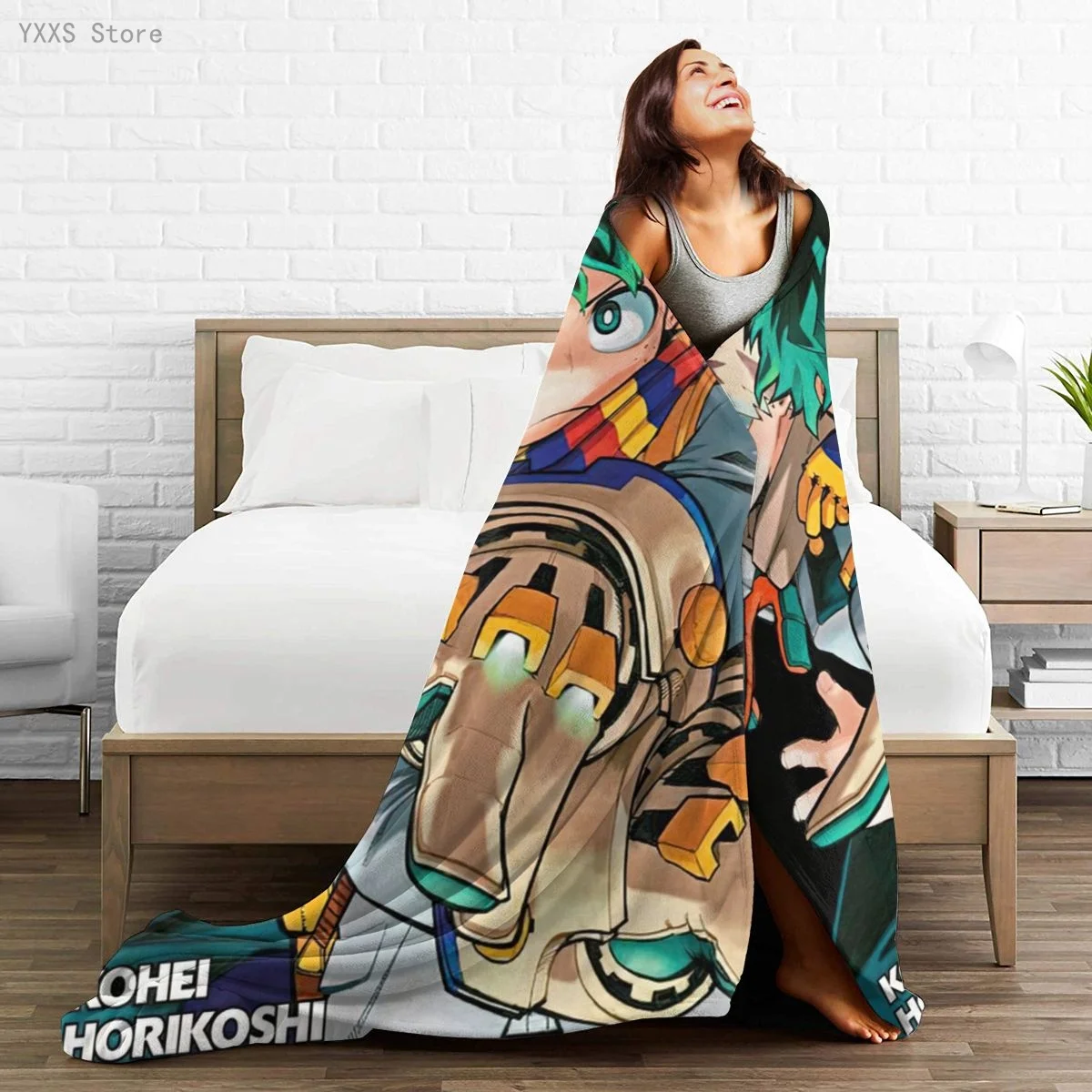 

My Hero Academia 3D Cartoon Sherpa Blanket Warm Super Soft Flannel Office Nap Bedspread Sofa Bedding Plush Quilt Plaids 1789333