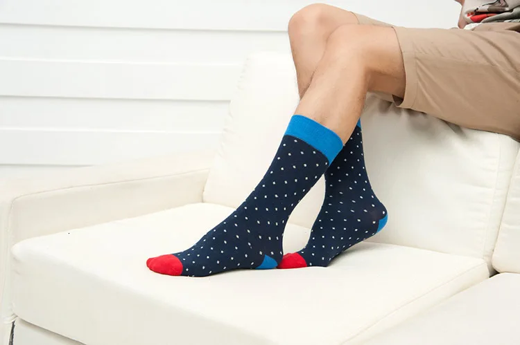 peonfly 1pair medias мужчин случайные носков летом комфортно мужчин красочные геометрической точки печать средних давно слово экипаж хлопковые длинные смешные носки цветные для высокие мужские хлопок уличный стиль