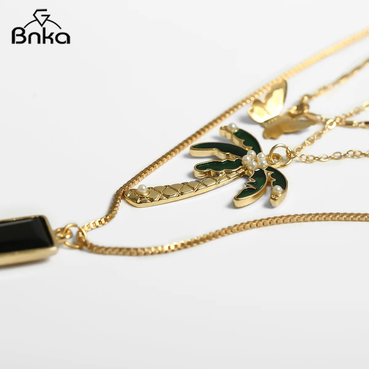 Женское Ожерелье В Стиле Хип-хоп с кокосовой кисточкой и бабочкой длинная