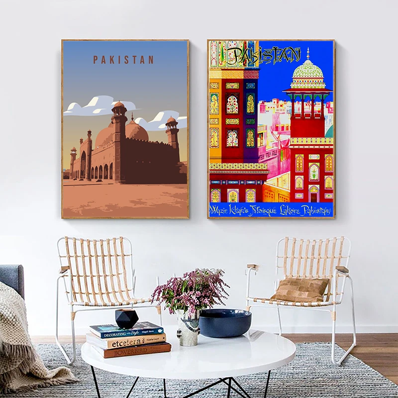 Винтажный постер для путешествий Пакистан холст картина подарки в страну