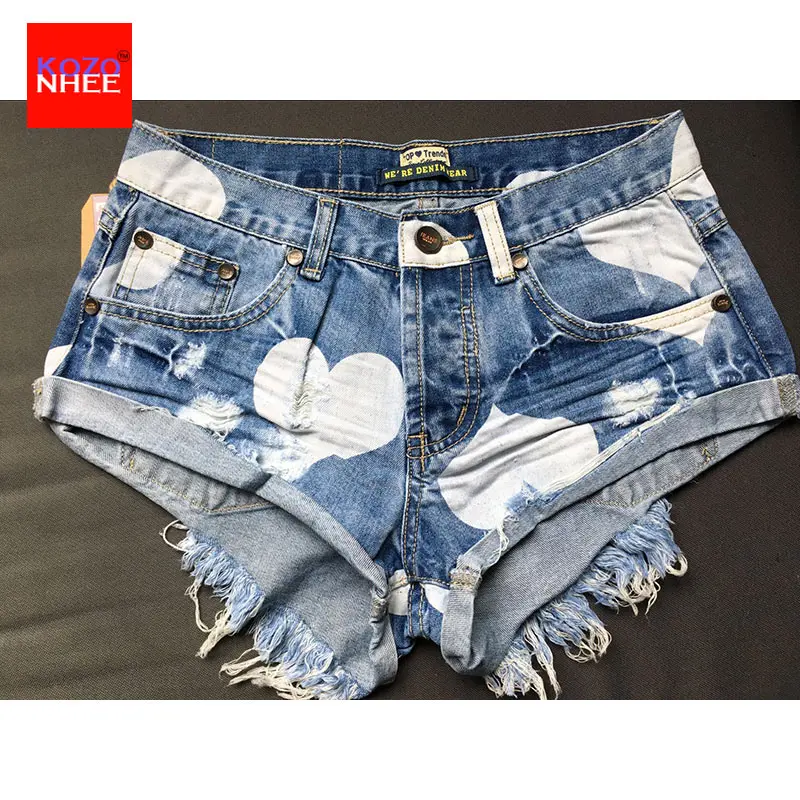 Европейский Стиль Звезды Печати Женщины Шорты Мода Изношенные Кисточкой