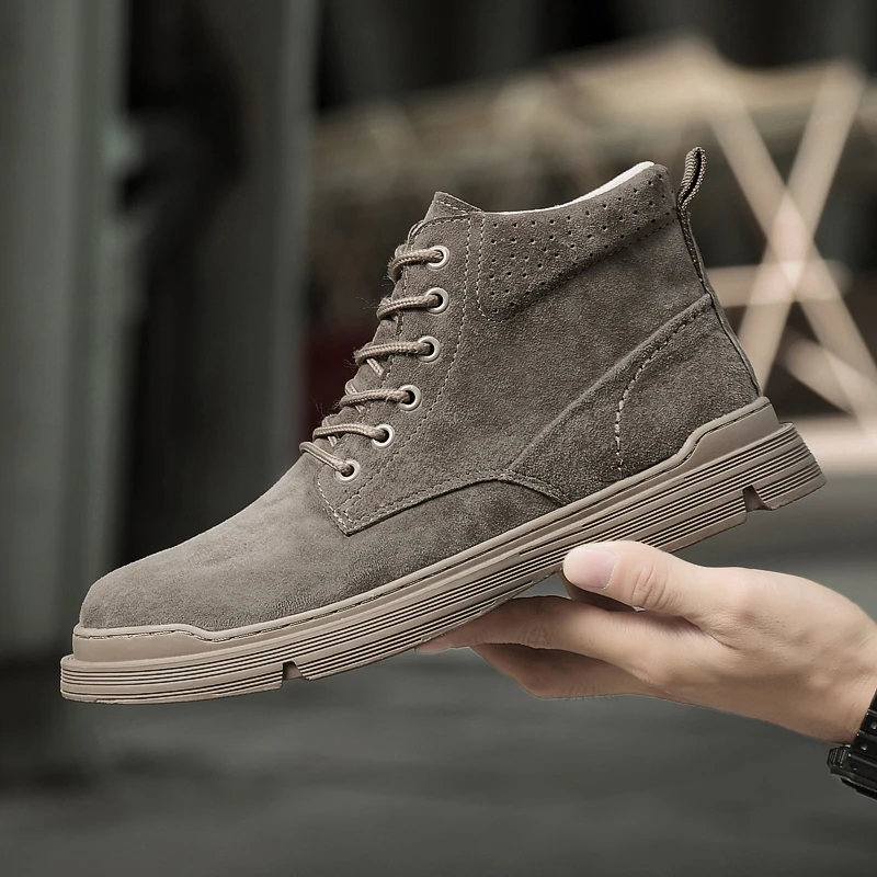 

Winter Snow Boots Men Ankle Boots High Quality Warm Winter Shoes Handmade Outdoor Footwear Vintage Men Leather Casual Shoes New