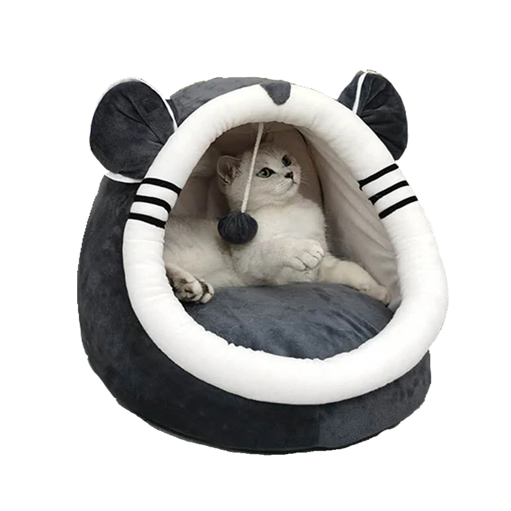 

Warm Cozy Pet Bed Dog & Cat Beds House Winter Sleeping Bag Portable Indoor Nest Puppies Tent with Removable Cushion Collapsible