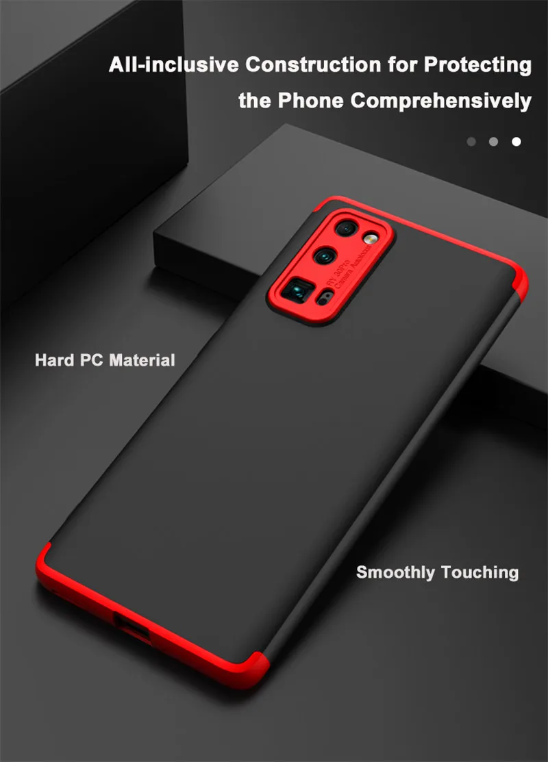 Тонкий чехол для Huawei Honor 30 Pro Plus 360 с полной защитой противоударный 3 в 1 Матовый