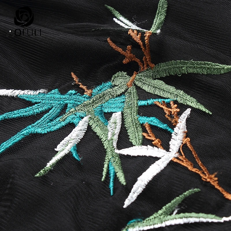 S/M/L/XL сексуальные цветы вышивка ажурные рукава платья для вечеринок женщин с
