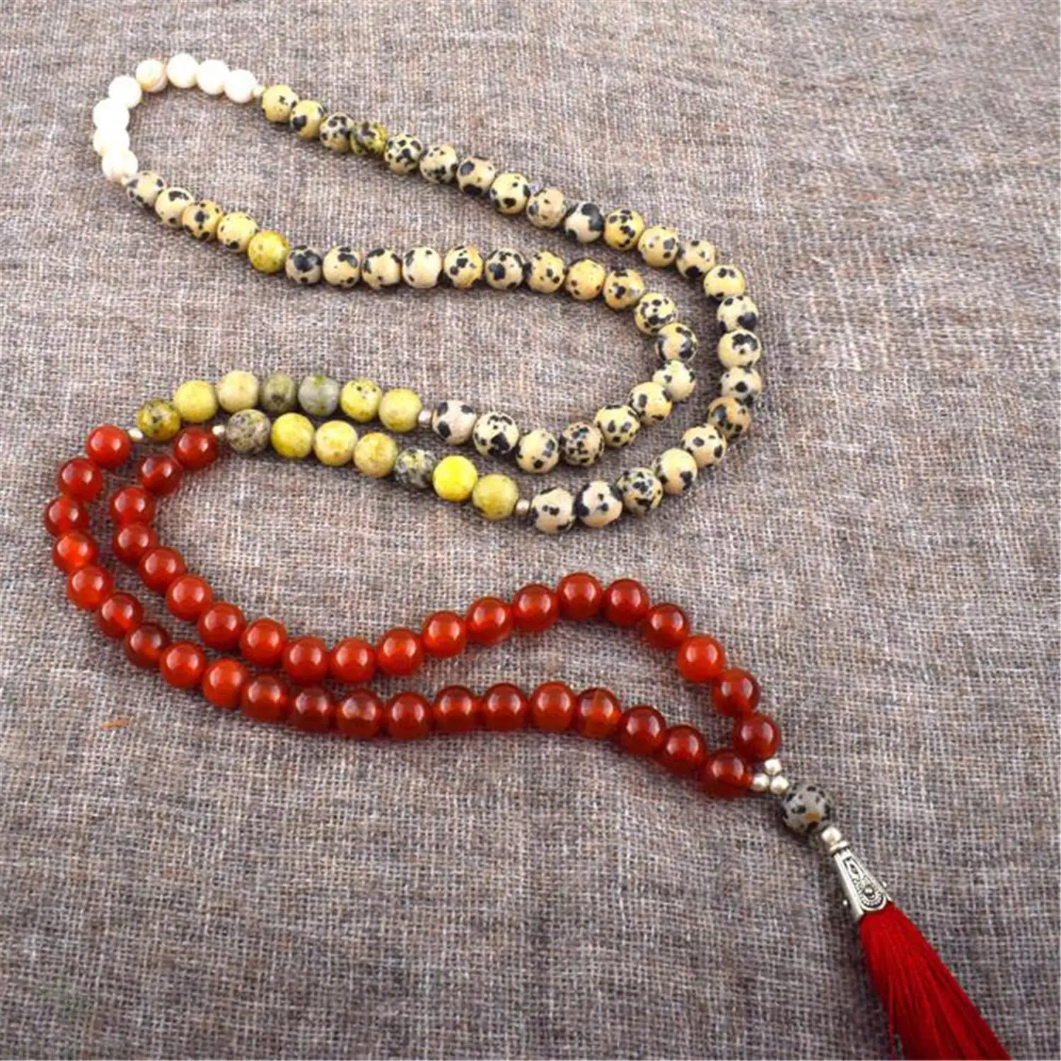 8 мм пятнистый камень красный нефрит драгоценный 108 бусины мала кисточка ожерелье