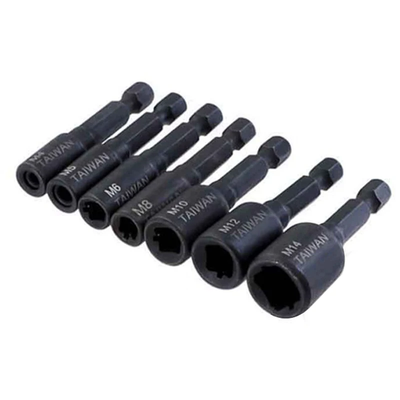 

7 Pcs Tap Die Socket Adapter 1/4 INCH Hex Square Driver M4 M5 M6 M8 M10 M12 M14 Screw Tap Tapping Chuck for Power Drill