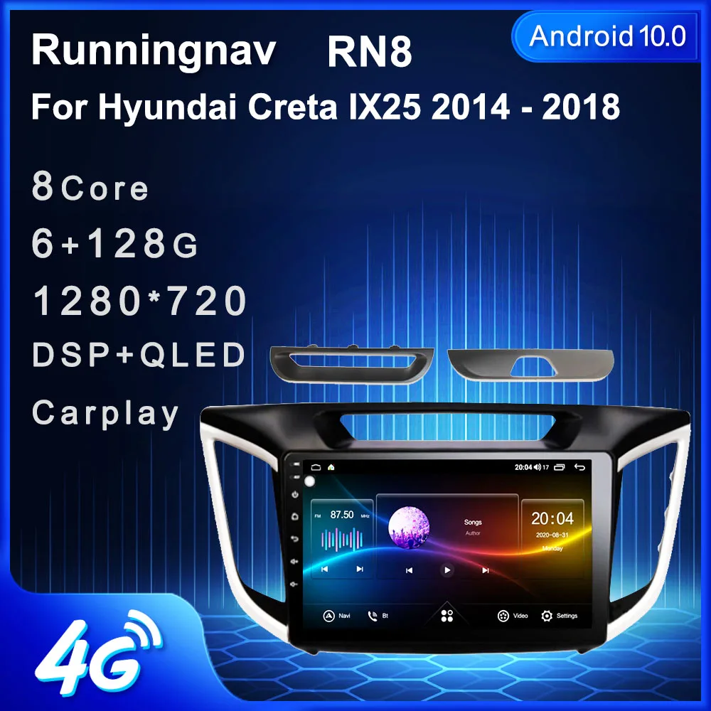 4G LTE Android 10 1 для HYUNDAI ix25 Creta 2014 2015 мультимедийный DVD плеер навигация GPS