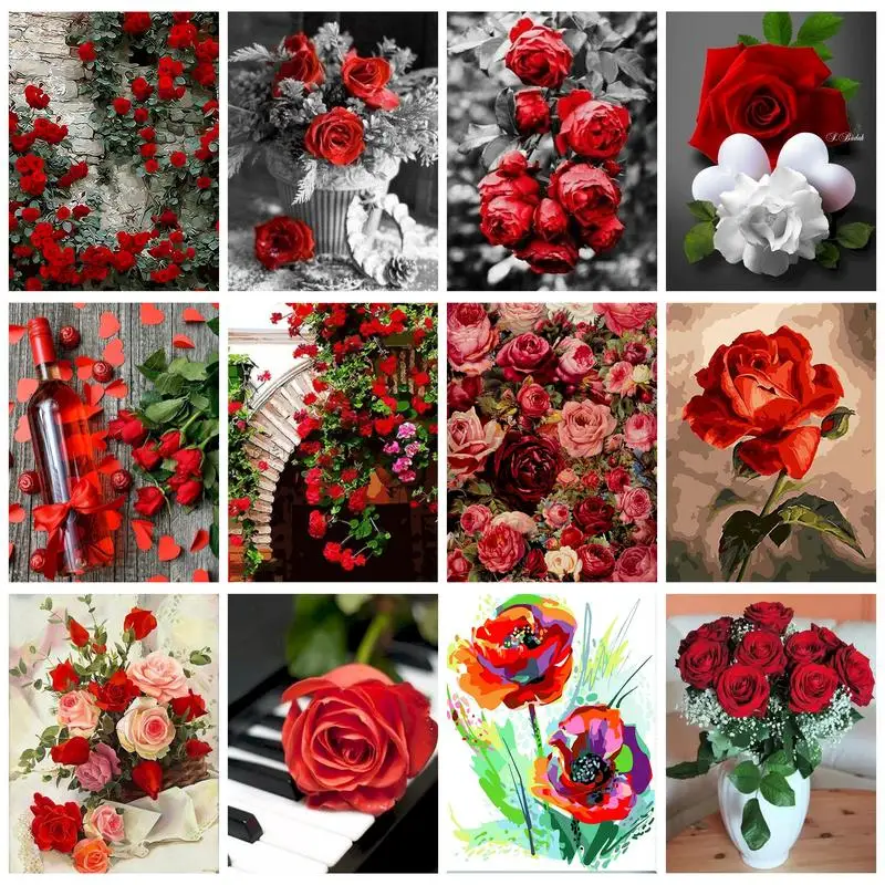 

RUOPOTY современные раскраски по номерам Оригинальные подарки Раскраска по номерам розовая раскраска для раскрашивания взрослые Ремесла деко...