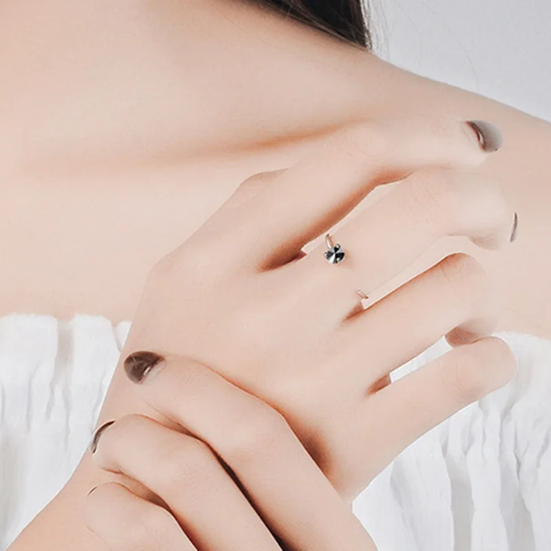 MEETSOFT посеребренное Открытое кольцо для женщин простой Регулируемый Круг