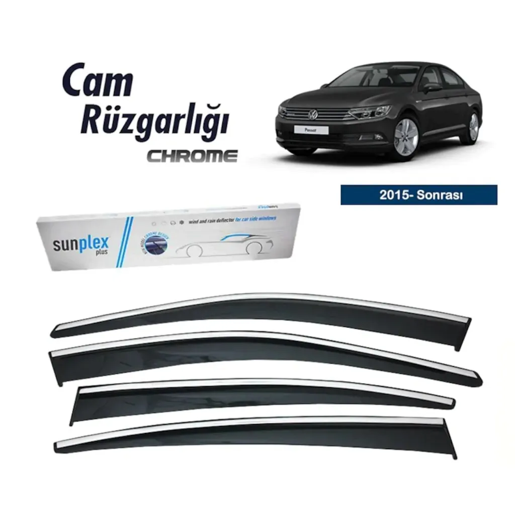 Хромированный козырек от дождя для Volkswagen Passat B8 2015 2016 2017 2018 2019 2020 черного цвета 4 шт.