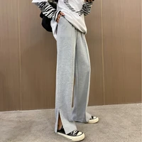 cotton solid white sweatpants for women sportswear joggers women oversized trousers 2021 korean wide leg high waisted pants