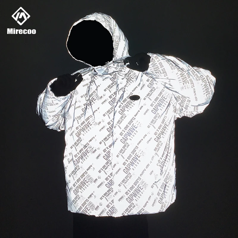 Светоотражающая зимняя мужская куртка парка с надписью уличная одежда в стиле