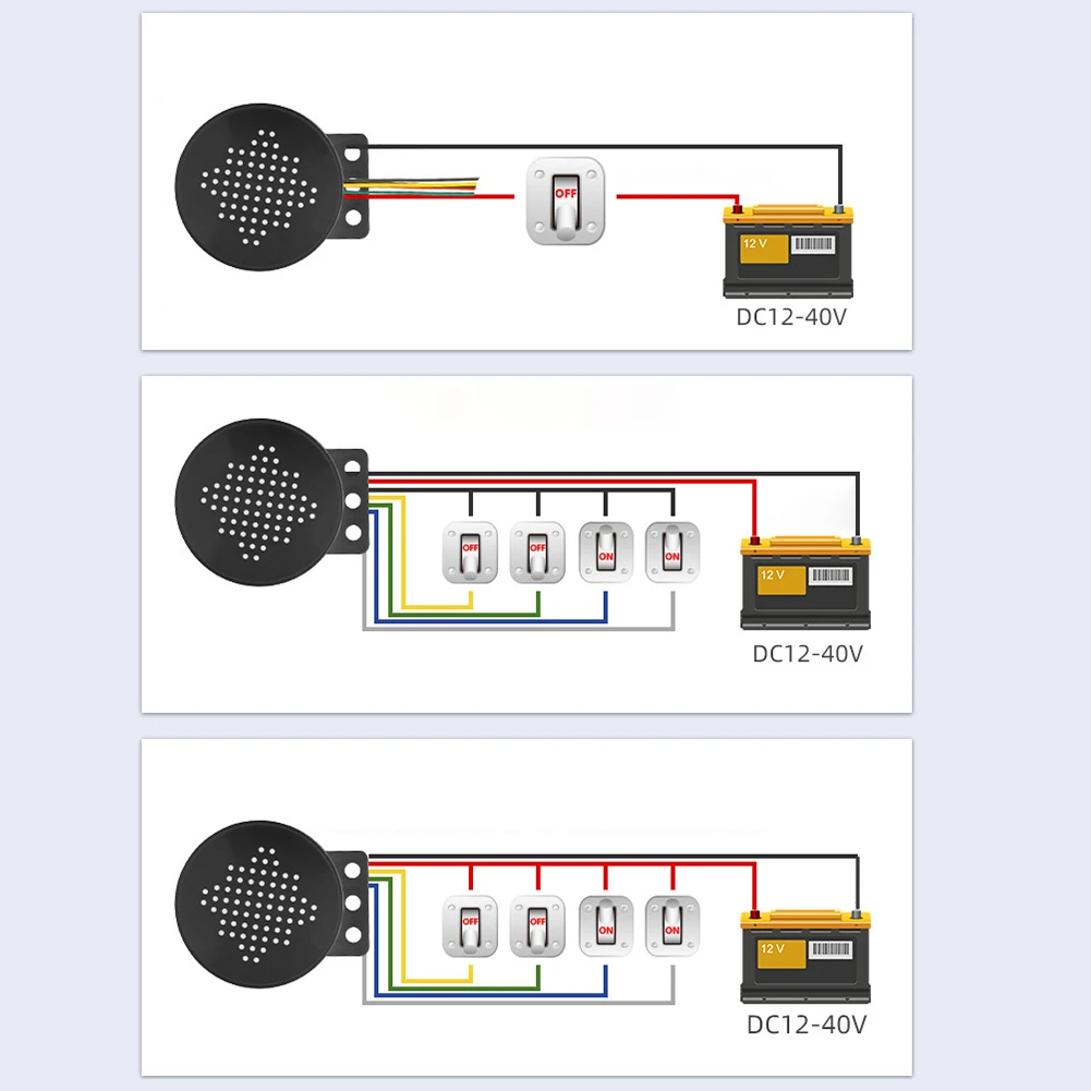 Автомобильная сирена автомобильный звуковой сигнал динамик 12 В 24 в 110 дБ с 4