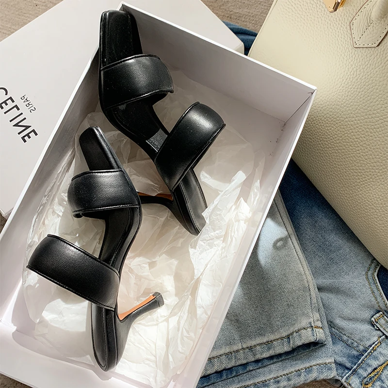 

High Heels slippers For Women Genuine Leather Summer pumps New Arrival Shoes Woman 2021 Wedding Party Shoes Woman