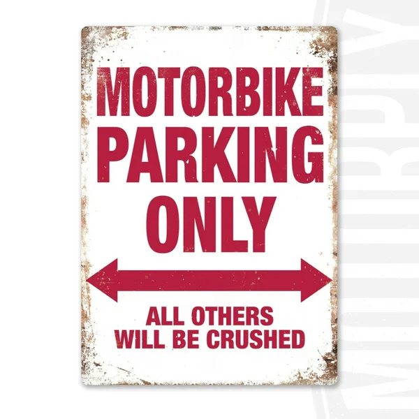 

Fashion Metal Poster Metal Wall Sign - Motorbike Parking Only - Biker Chopper Fathers Day Road Gift Metal Poster Metal Painting