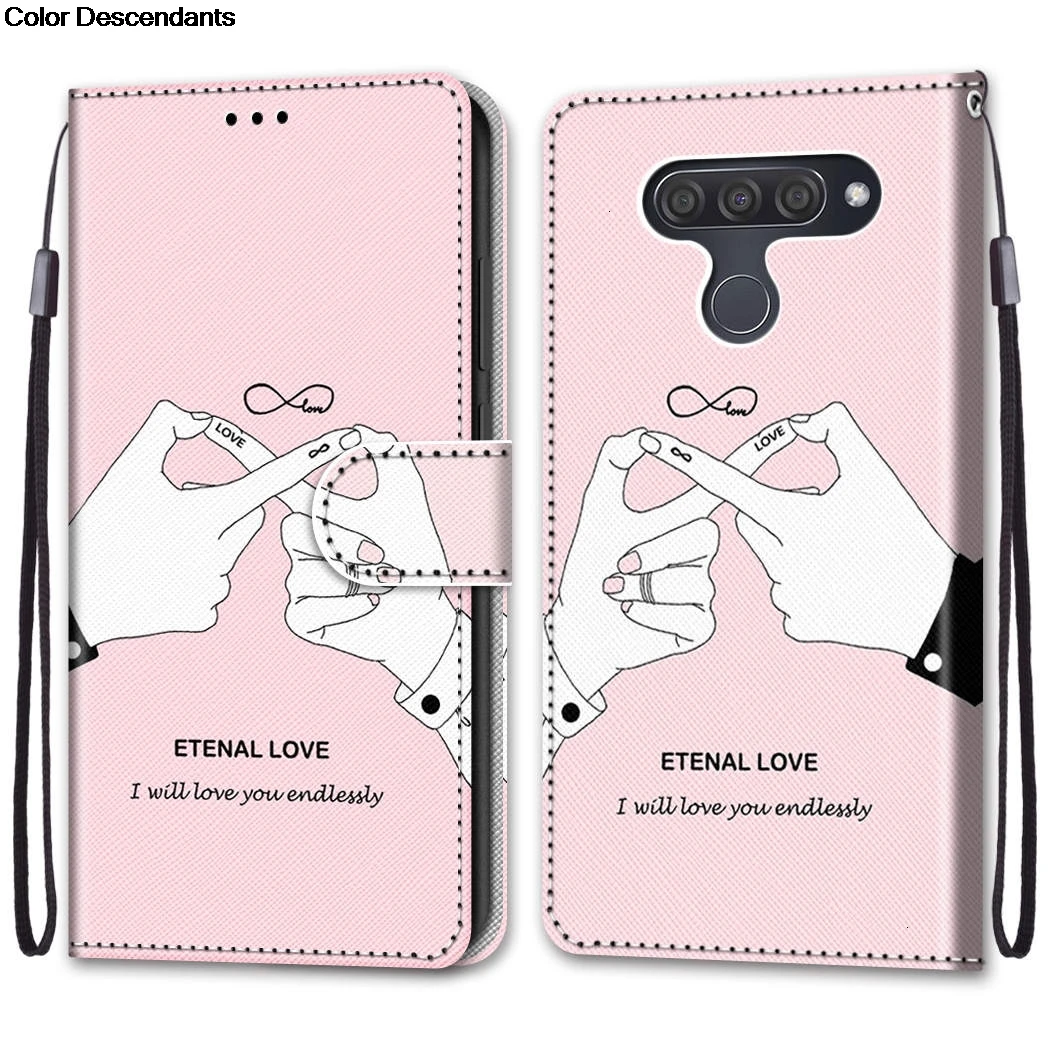 LGQ60 Чехол книжка из искусственной кожи чехол для LG Q60 M703 3D бумажник держатель карт