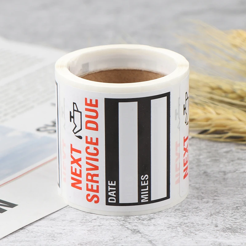 

100pcs/roll Oil Change Service Reminder Stickers Window Sticker Adhesive Labels Car Sticker