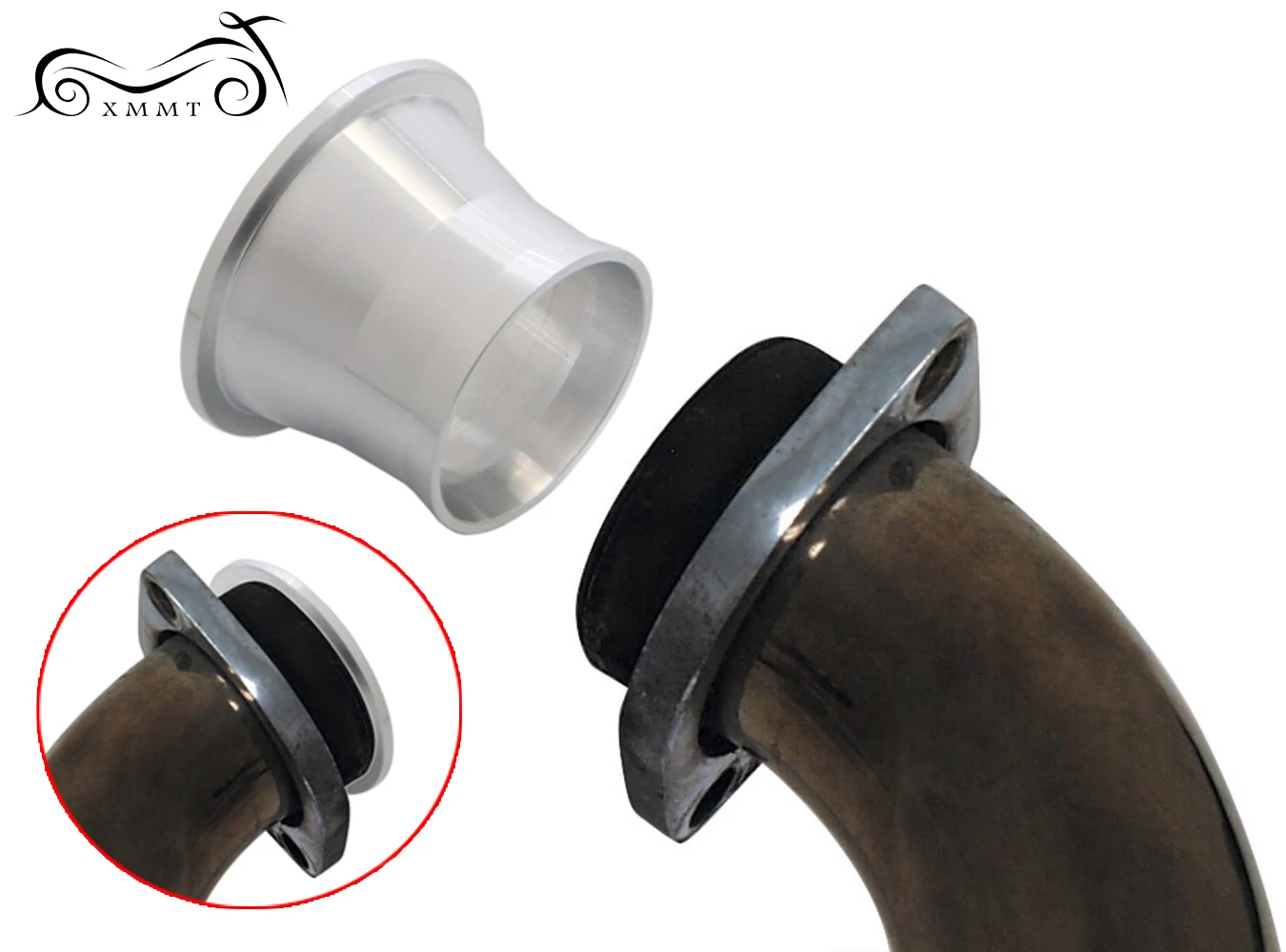 1 пара хром Мотоцикл выхлопной Порты и разъёмы крутящий момент конус