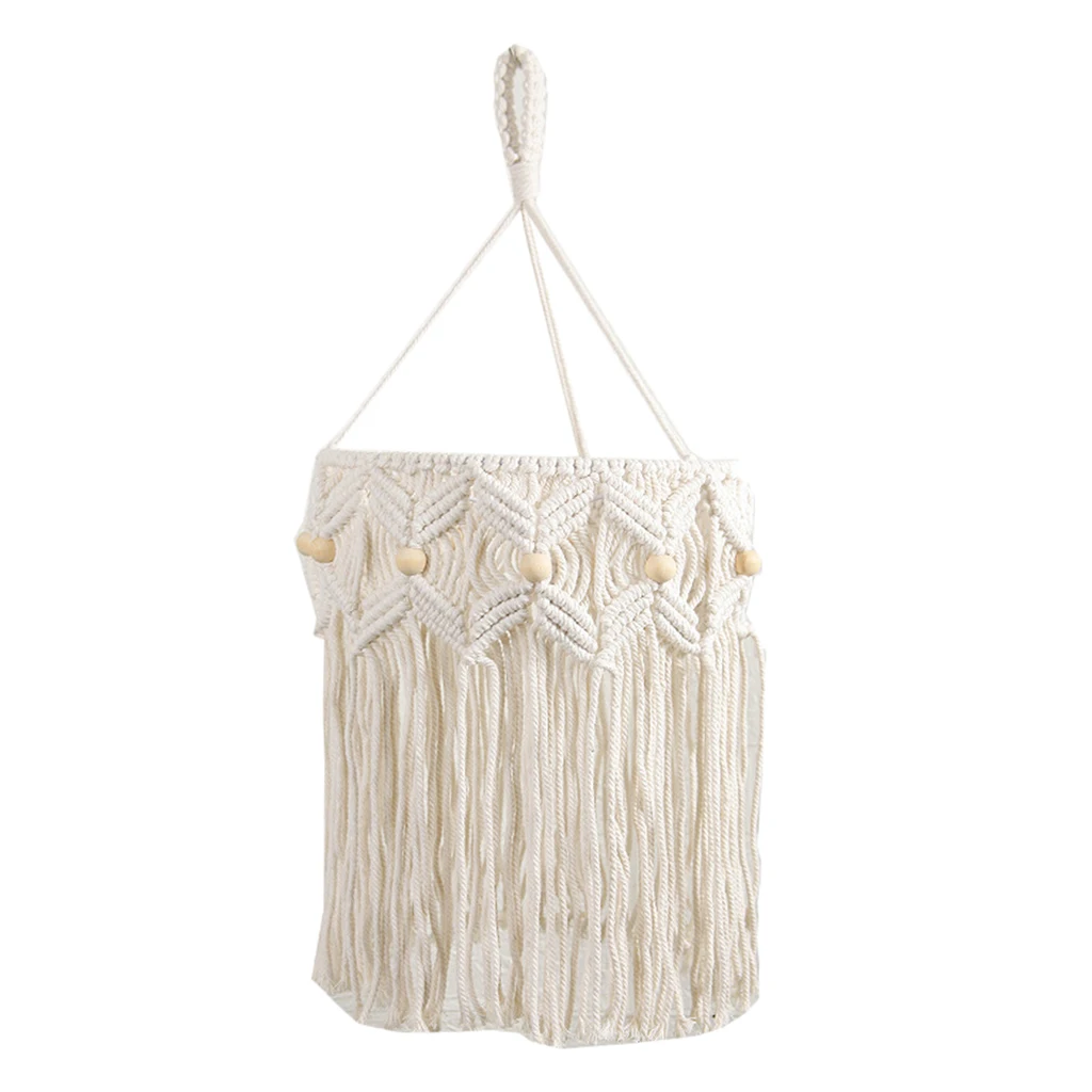 

Cotton Macrame Lamp Shade Woven Boho Lampshade Light Cover Bedroom Decor