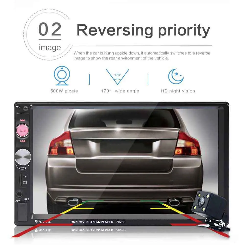 7 дюймовый HD портативный двойной 2 автомобильный стерео аудио Bluetooth Сенсорный MP5