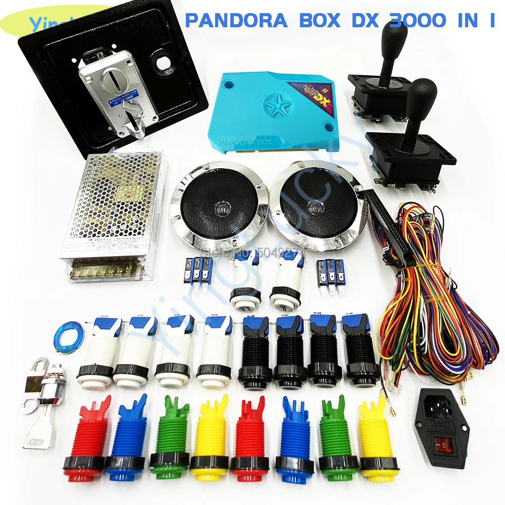 Free shipping pandora box 3D DX 3000 IN 1 DIY ARCADE KIT+power supply+jamma cable+American joystick buttons doll door | Спорт и