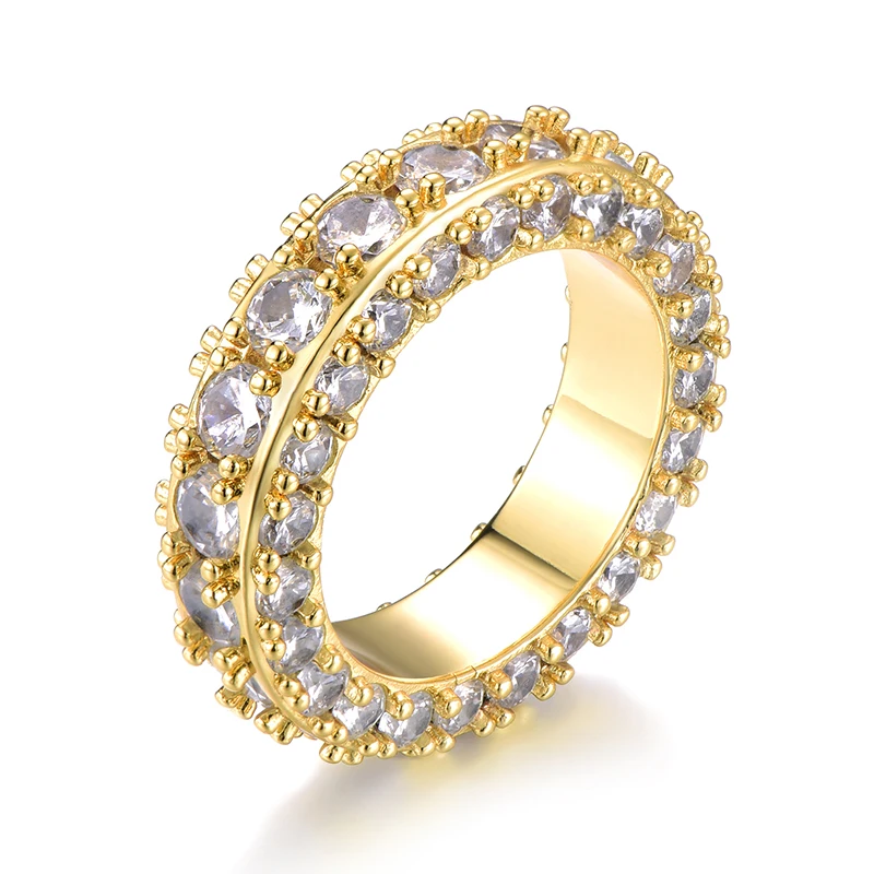 Кольцо с фианитом для мужчин и женщин геометрическое круглое украшение из меди