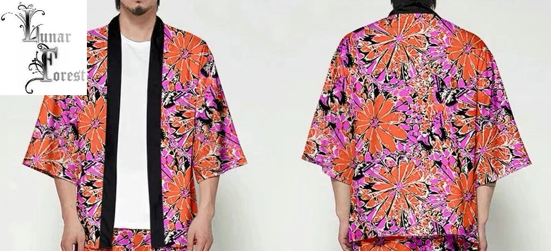 Японское кимоно юката Haori 3D печать Косплей женщин/мужчин мода лето Повседневная крутая короткий рукав