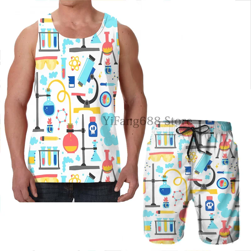 Летние мужские майки с забавным принтом женские пляжные шорты комплекты жилет