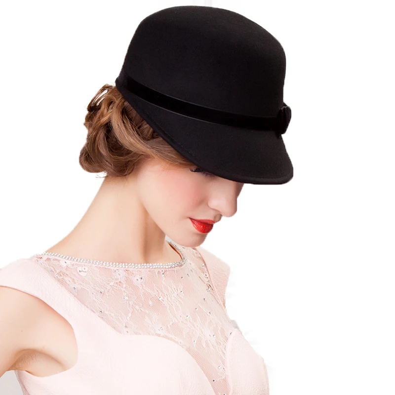 100% австралийская шерстяная фетровая шляпа черные котелки женские широкие шляпы
