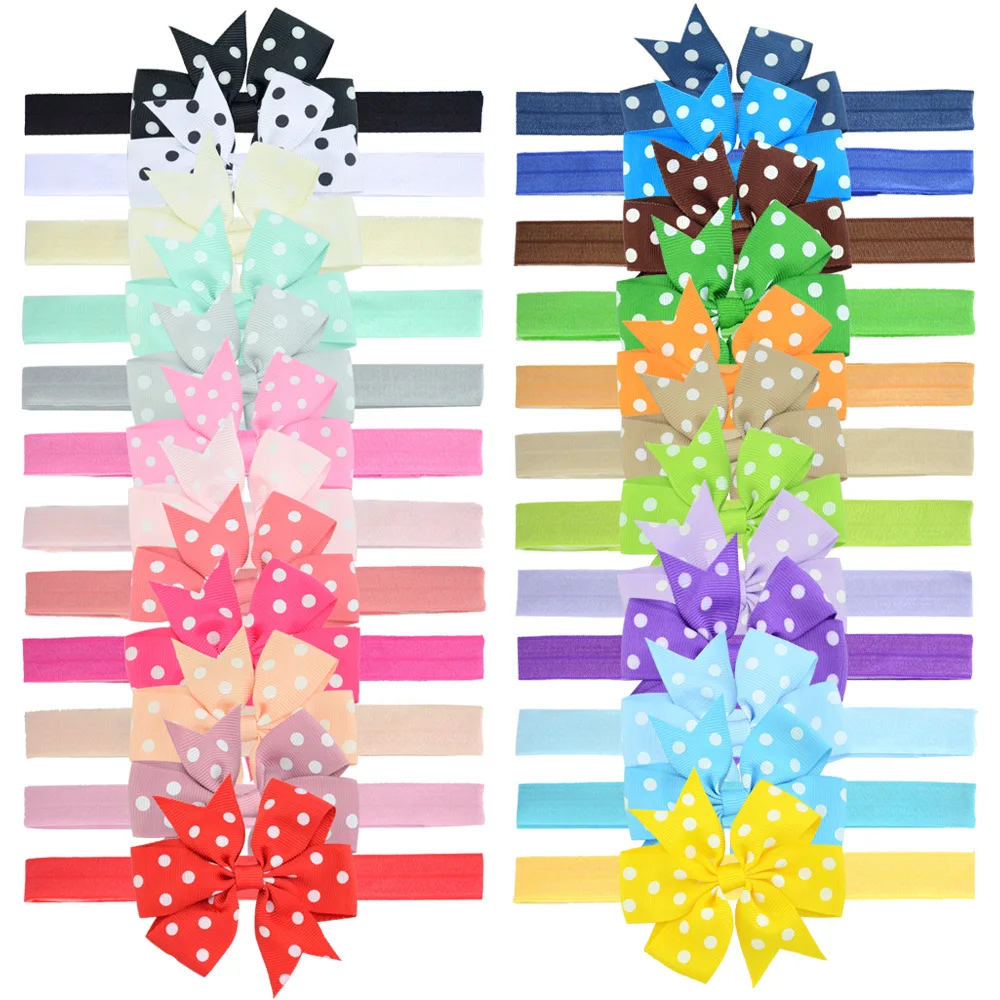 

2pcs/pack Bow Hairbands Girls Headwear Children Headbands Elastic Hair Band Kids Hair Accessories