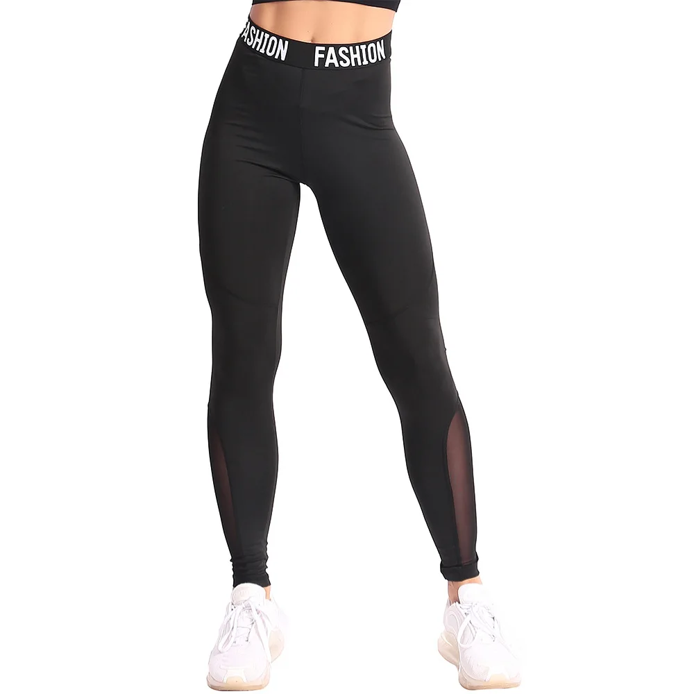 

1216DC Pants women's Sports Capris European fitness pants custom logo print on product and package from 1pc dropship