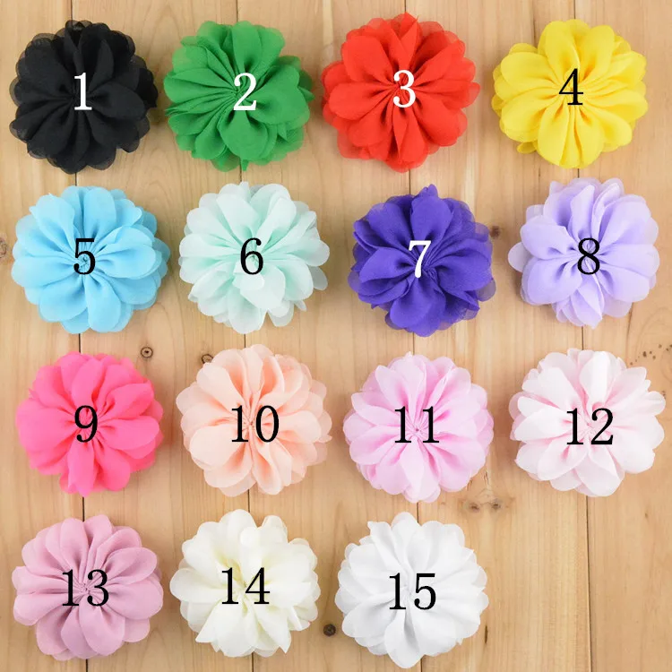 

Hot Sale 40pcs/lot 7CM Chiffon Flower Fabric Flowers For Headband DIY Hair Accessories LSFB021