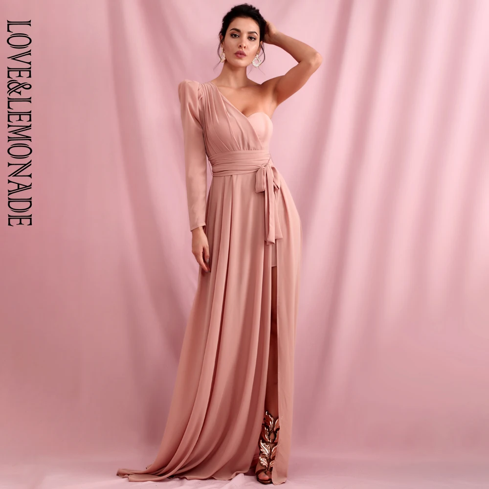 Женское пляжное платье-макси LOVE &amp LEMONADE розовое шифоновое платье с открытыми