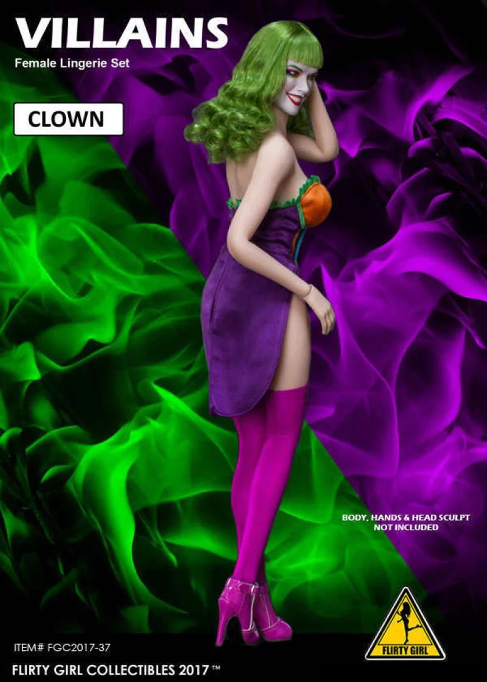 

1/6 Scale Female Joker Clothes Lingerie Set Underwear Cloak High Boots Fit For 12" Figure Action Model Doll Body Accessories