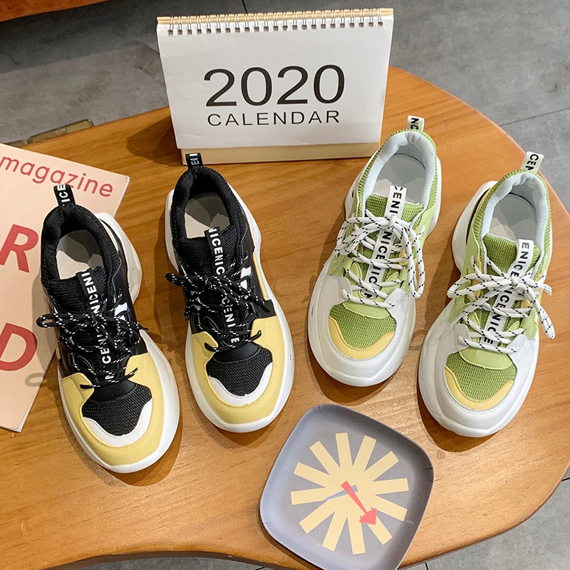 Женские кроссовки Модная Вулканизированная обувь дизайнерские на платформе