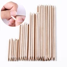 102050100 шт. деревянная палочка для кутикулы ногтей Стразы жидкость для снятия с двойной головкой Портативный Nail Art Инструмент для удаления кутикулы ногтей инструменты