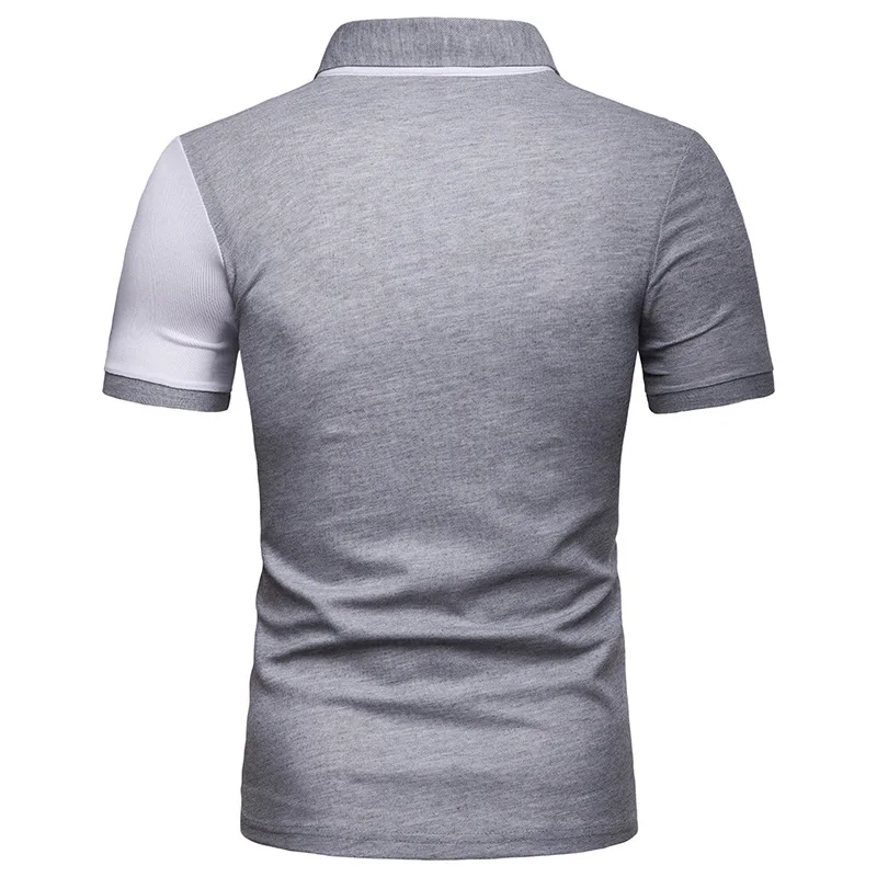 Zogaa 2019 Новая мужская рубашка поло повседневная Лоскутная приталенная с коротким