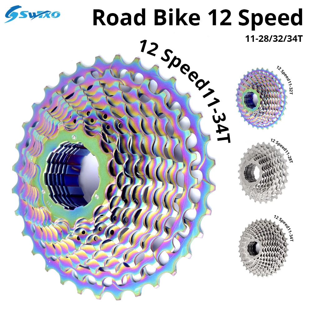 

SWTXO Road Bike 12 Speed Velocidade BicycleCassette 11-28 32 34 36T High Strength Waterproof Freewheel MTB Sprocket for SHIMANO
