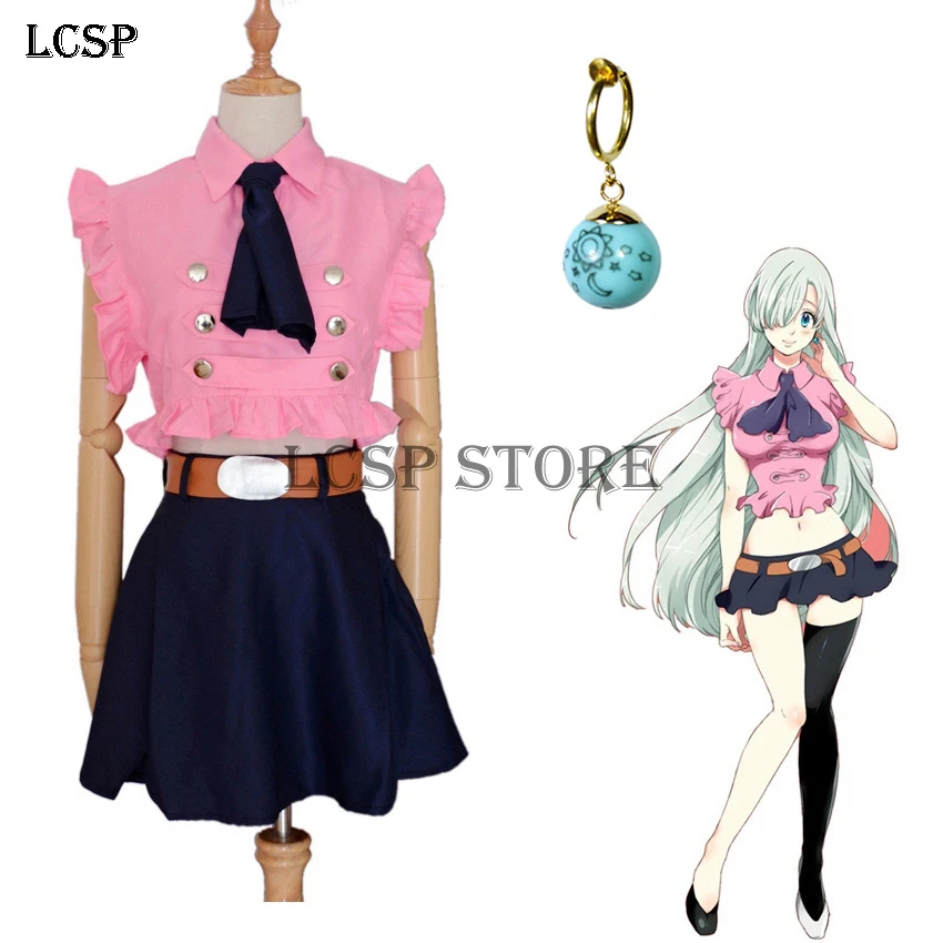 LCSP The Seven Deadly Sins Elizabeth Liones Косплей Костюм японского аниме Nanatsu No Taizai Униформа костюм наряд Одежда