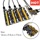 Плата адаптера PCIe Riser, 4 порта, PCI-E от 1x до 4 USB 3,0, PCI-E Rabbet, GPU Riser Extender Ethereum ETHсогласованная передача, Zcash ZEC 1