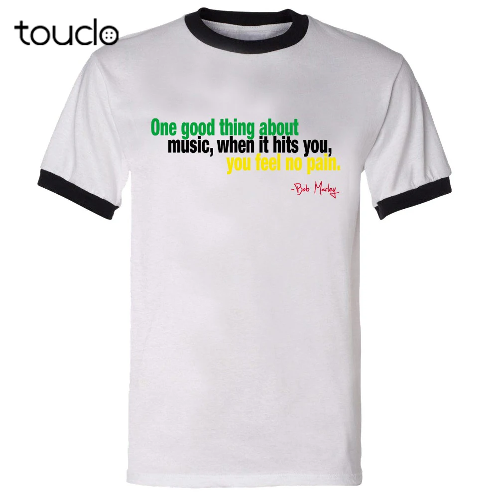 Модная популярная мужская футболка с надписью When Music Hits Bob Marley Reggae Dancehall Roots Jamaican Tee